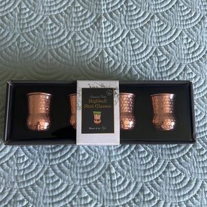 Hammered finish Set of four 2 oz  shot glasses